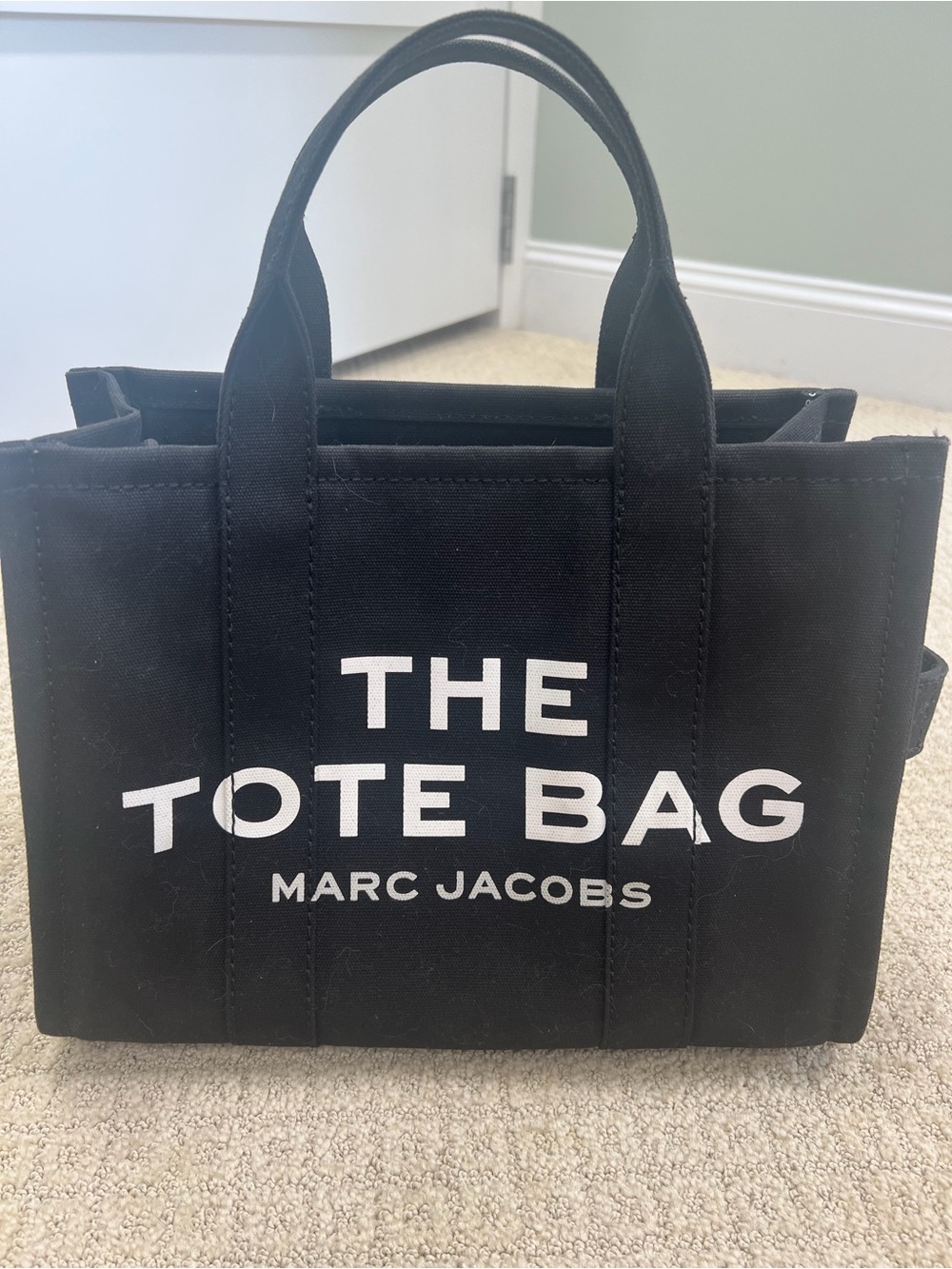 Marc Jacobs Black Canvas Tote with White Logo